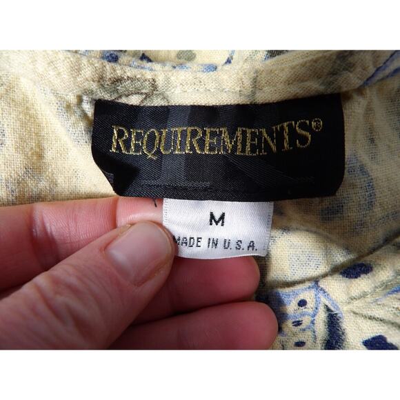 Vintage Requirements Linen Midi Dress Medium Yellow Floral Cottage Core Fairy Y2 - Picture 2 of 13